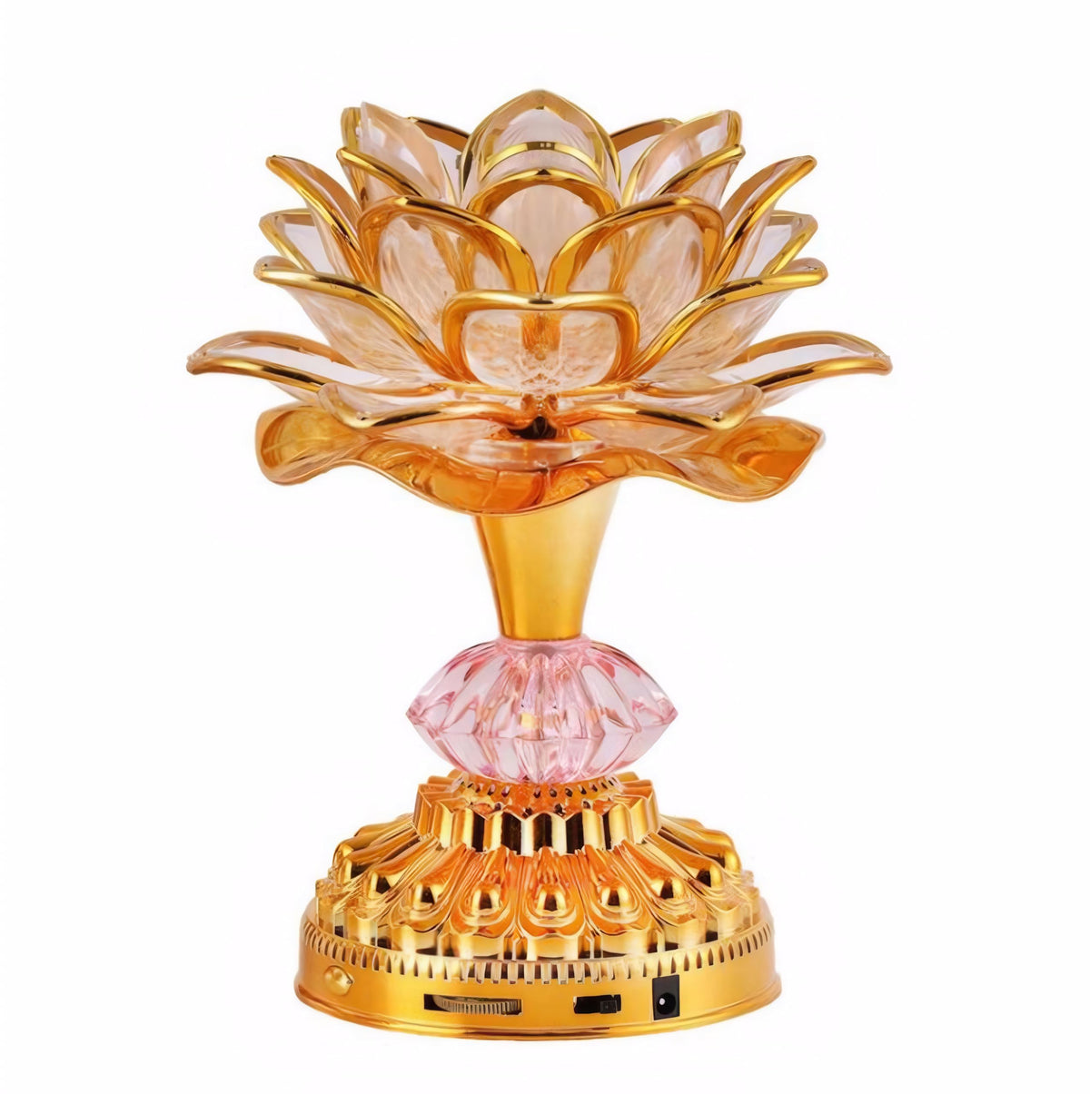 Colorful LED Lotus Buddhist Lamp (Golden)