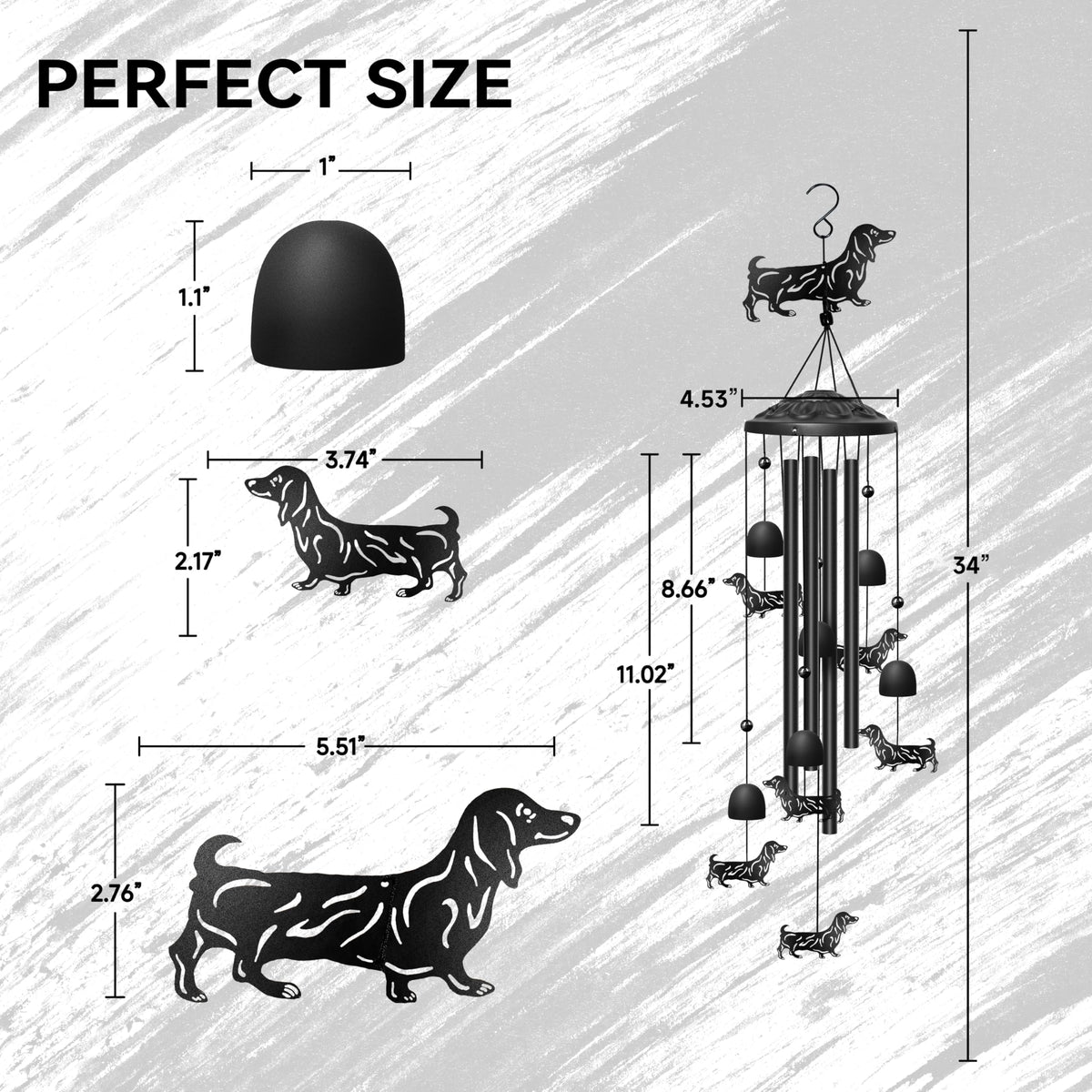 Dachshund Wind Chimes (Black / Dachshund)
