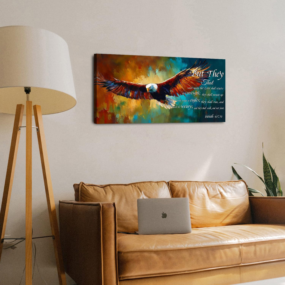 Christian Wall Art Eagle Decor Isaiah 40 31 Wall Art Bible Verse Wall Decor Inspirational Scripture Canvas Prints Eagle Pictures Religious Biblical Artwork for Bedroom Living Room Home Decoration 20x40" (40"L x 20"W / Isaiah 40 31)