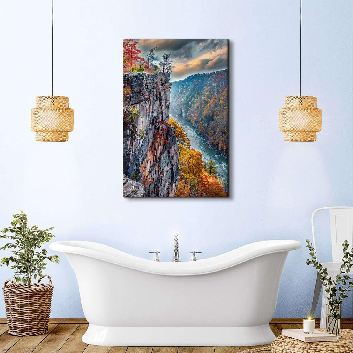 Large Canvas Wall Art for Living Room Mountain Pictures Cliffs Wall Decor National Park Scenic Poster Sunset Valley Landscape Canvas Prints Nature Artwork for Office Kitchen Home Decoration 32x48" (48"L x 32"W / Sunset Valley)