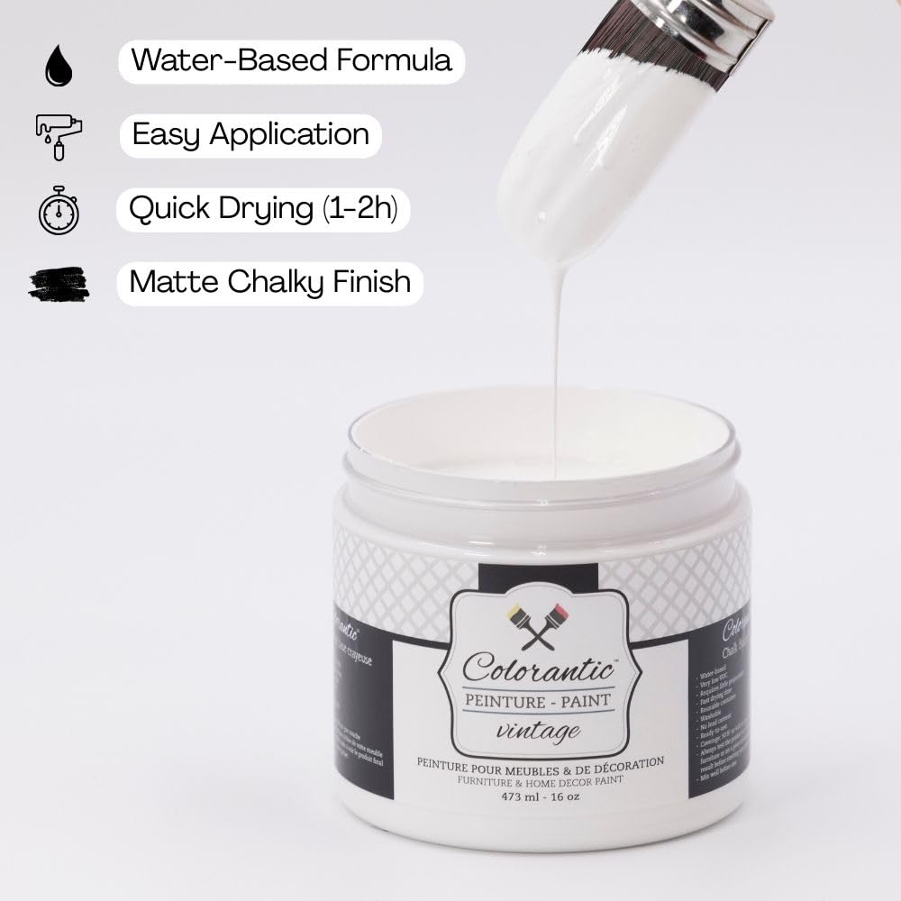 COTTON BALL Chalk Paint for Furniture DIY (Cotton Ball / 16 Fl Oz (Pack of 1))