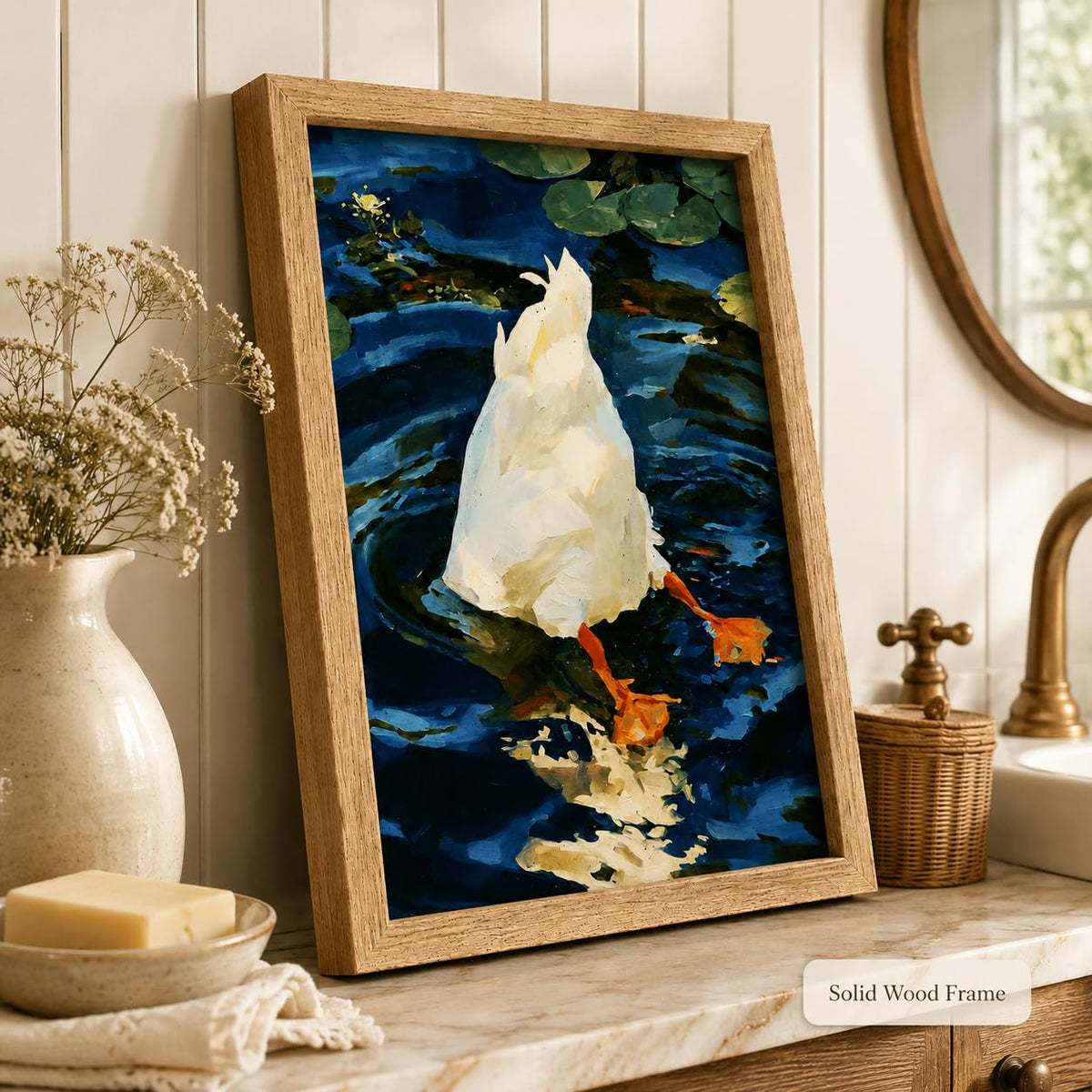 Funny Duck Butt Framed Wall Art (Duck / 10"L x 8"W)