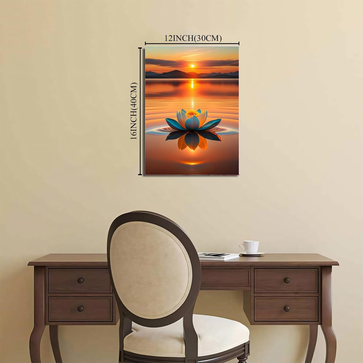 Sunset Lotus Wall Art (Sunset Lotus / 12X16inch)