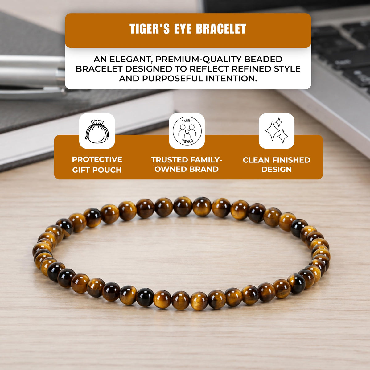 Tiger's Eye Bracelet (Tiger's Eye / Large)