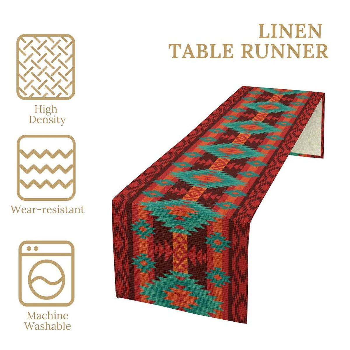 Aztec Table Runner (13x90inch / Brown Aztec 3)