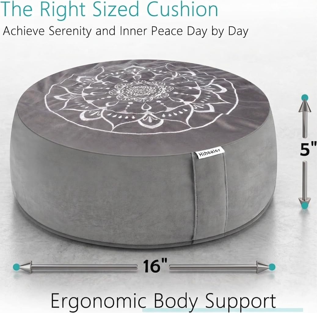 Meditation Cushion (Calmly Grey & White)