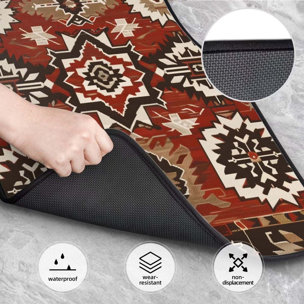 Automotive Floor Mats (Red Aztec)