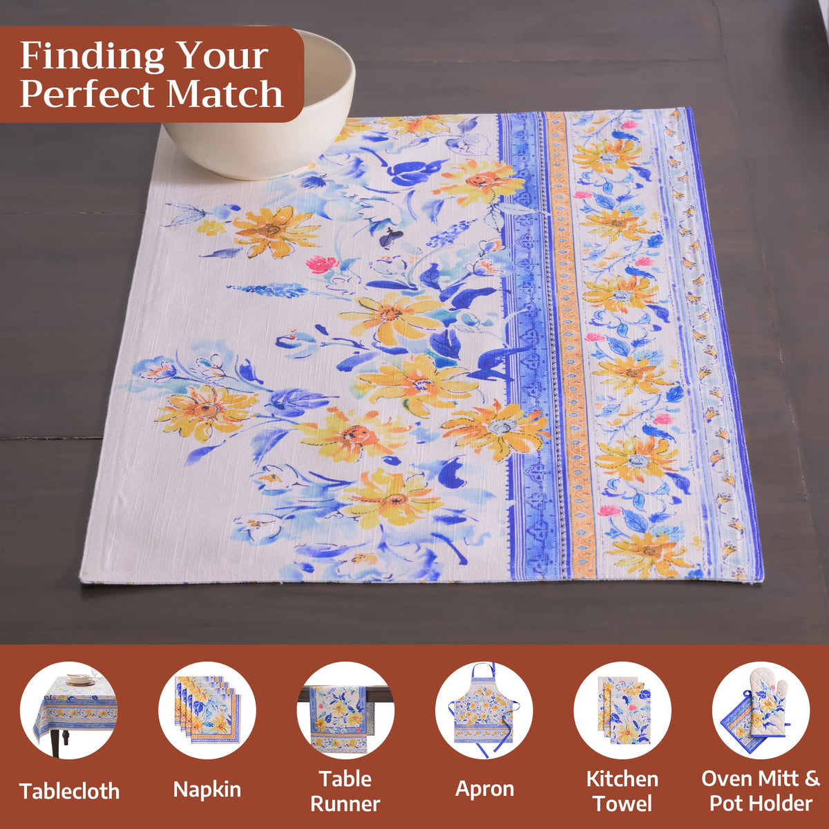 Placemats Set of 4 Reusable 100% Cotton (138 - Girassol / 13" X 19" (Pack of 4))