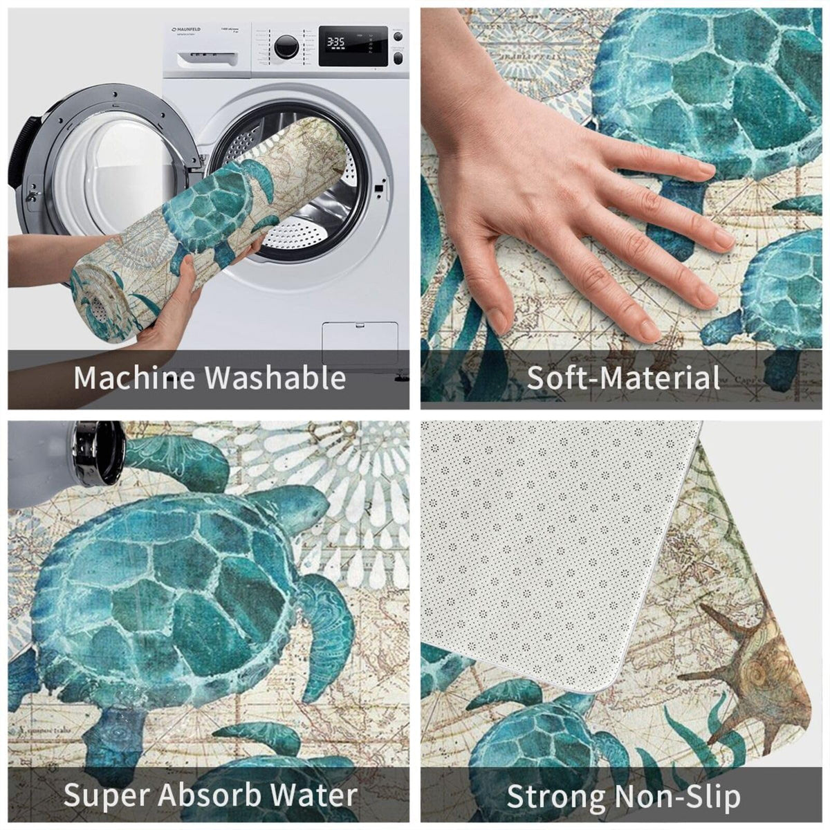 Sea Turtle Bath Mat Non (1'8" x 2'8" (Rectangular) / Sea Turtle)