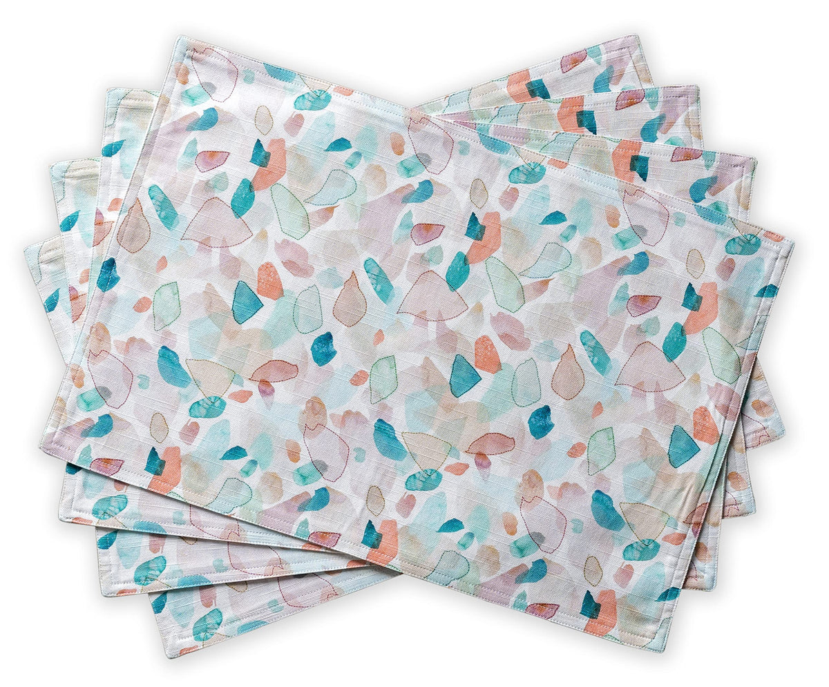 Placemats Set of 4 Reusable 100% Cotton (112 - Summer Picnic / 13" X 19" (Pack of 4))