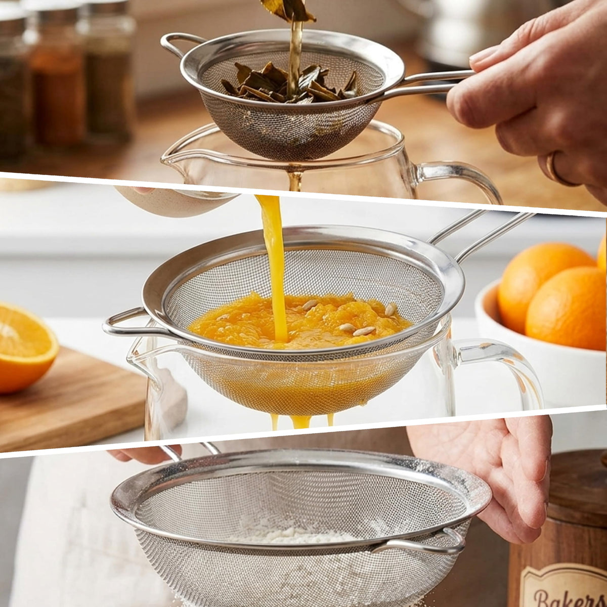 3 PCS Fine Mesh Strainer