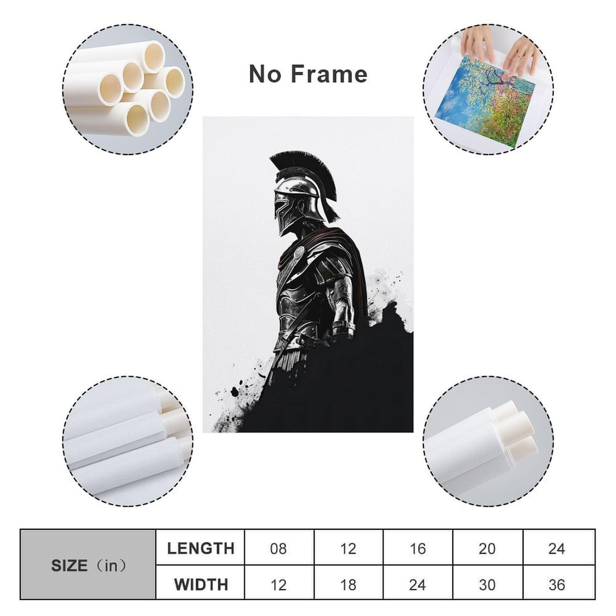 Spartan Warrior Soldier Canvas Printing Wall Art Prints Wall Decor Posters Minimalist Black White Greek Armor Figure Scandinavian Bohemian Living Room Bedroom Office Decor 24x36inch (style-9 / 24x36inch(60x90cm) Unframe)
