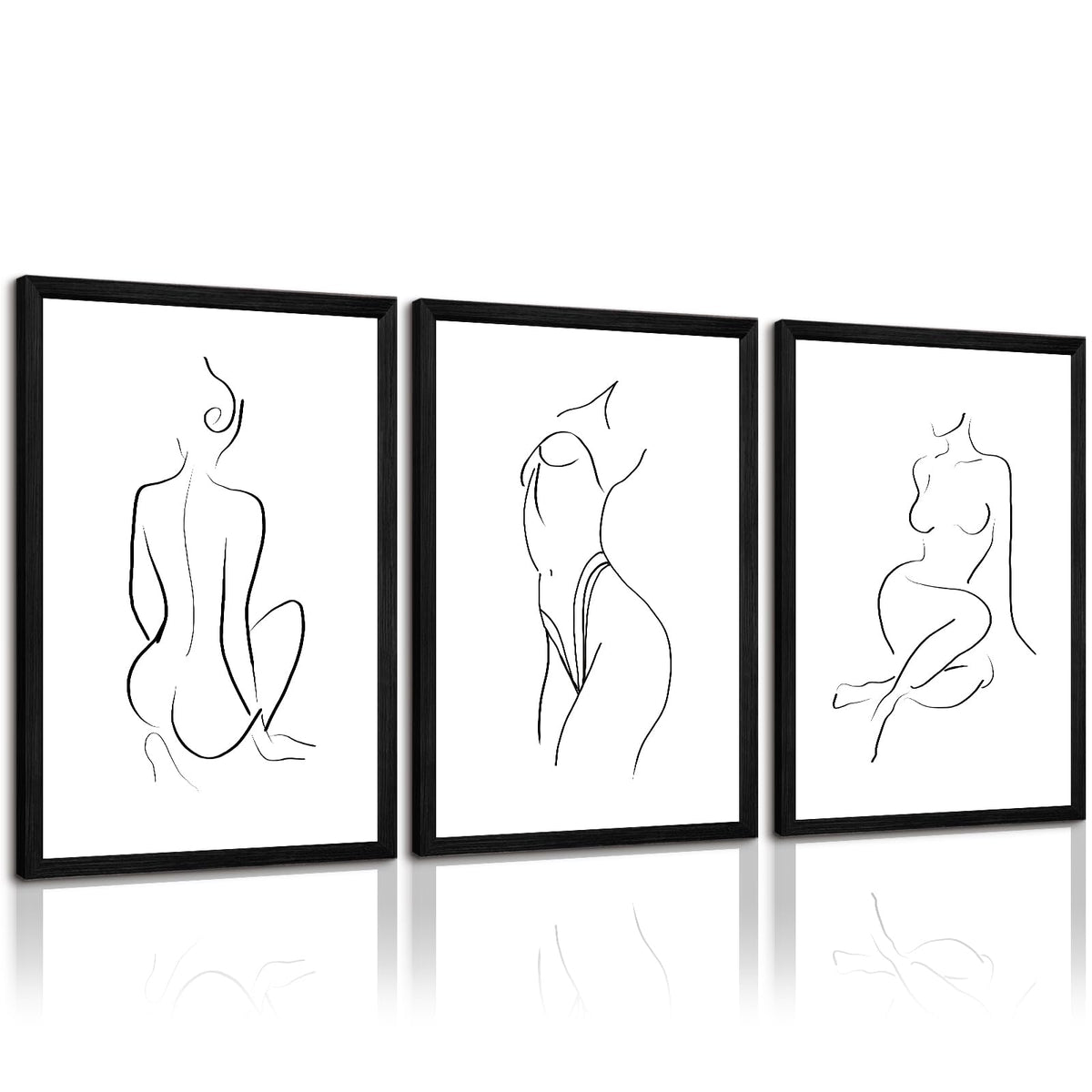 Minimalist Line Wall Art Woman Body Outline Wall Art Prints Women Figure Drawing Painting Body Line Wall Decor Female Wall Art Abstract Woman Silhouette Canvas Art Aesthetic 12x16x3 Inch Framed (Framed / Woman Line Art - B / 16"L x 12"W)