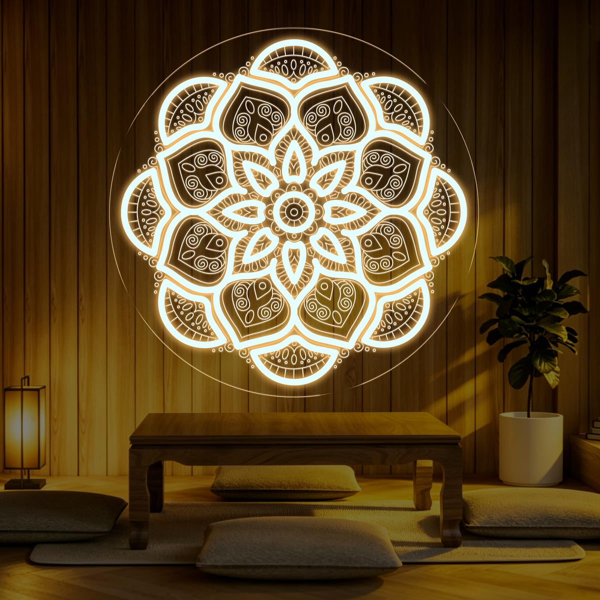 Mandala Neon Sign (Mandala-Warm Whitt)