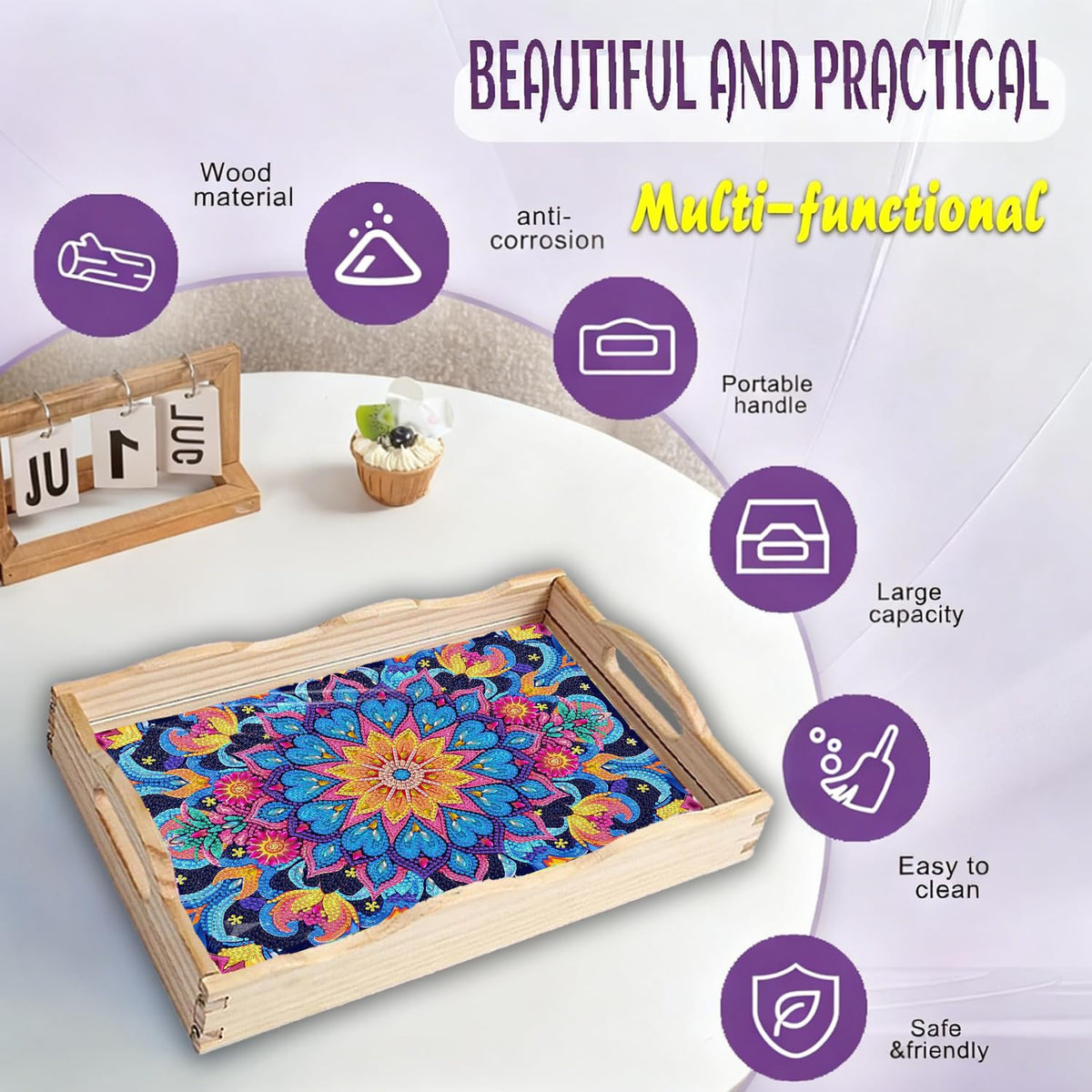 Mandala Diamond Art Tray DIY Kit for Adults Gift Decor 12.2×16.1 in (D Mandala AC NEW)