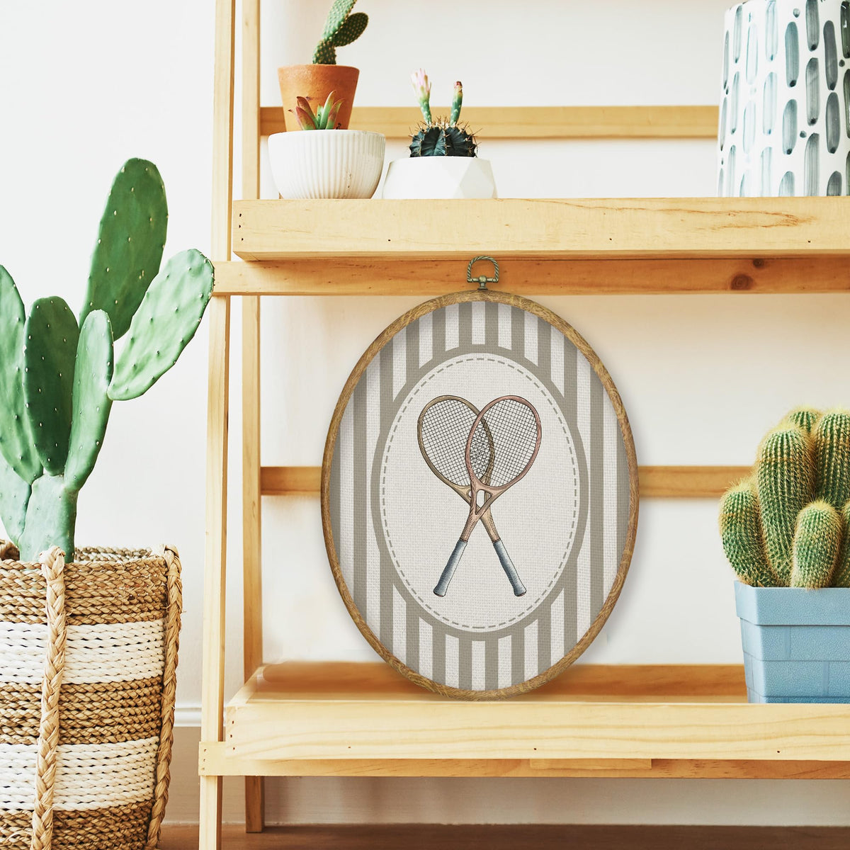 Tennis Sports Nursery Oval Wall Art Decor Products (Colour20)
