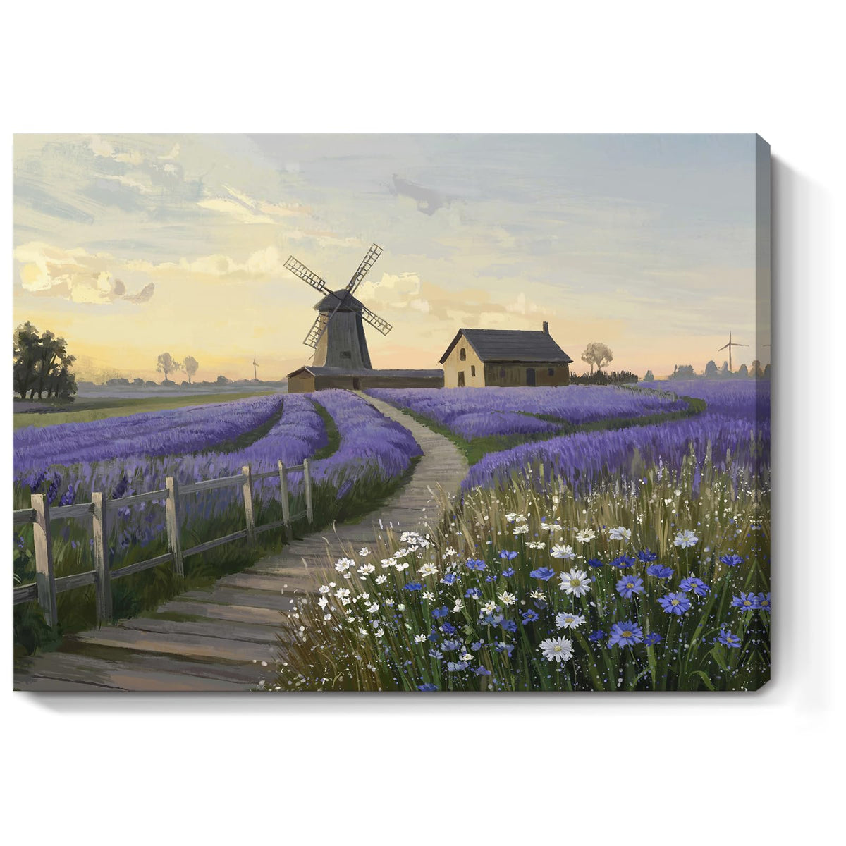 Purple Canvas Wall Art for Bathroom Bedroom Farmhouse 16x12 In (Purple Lavender Wall Art / 16"L x 12"W)