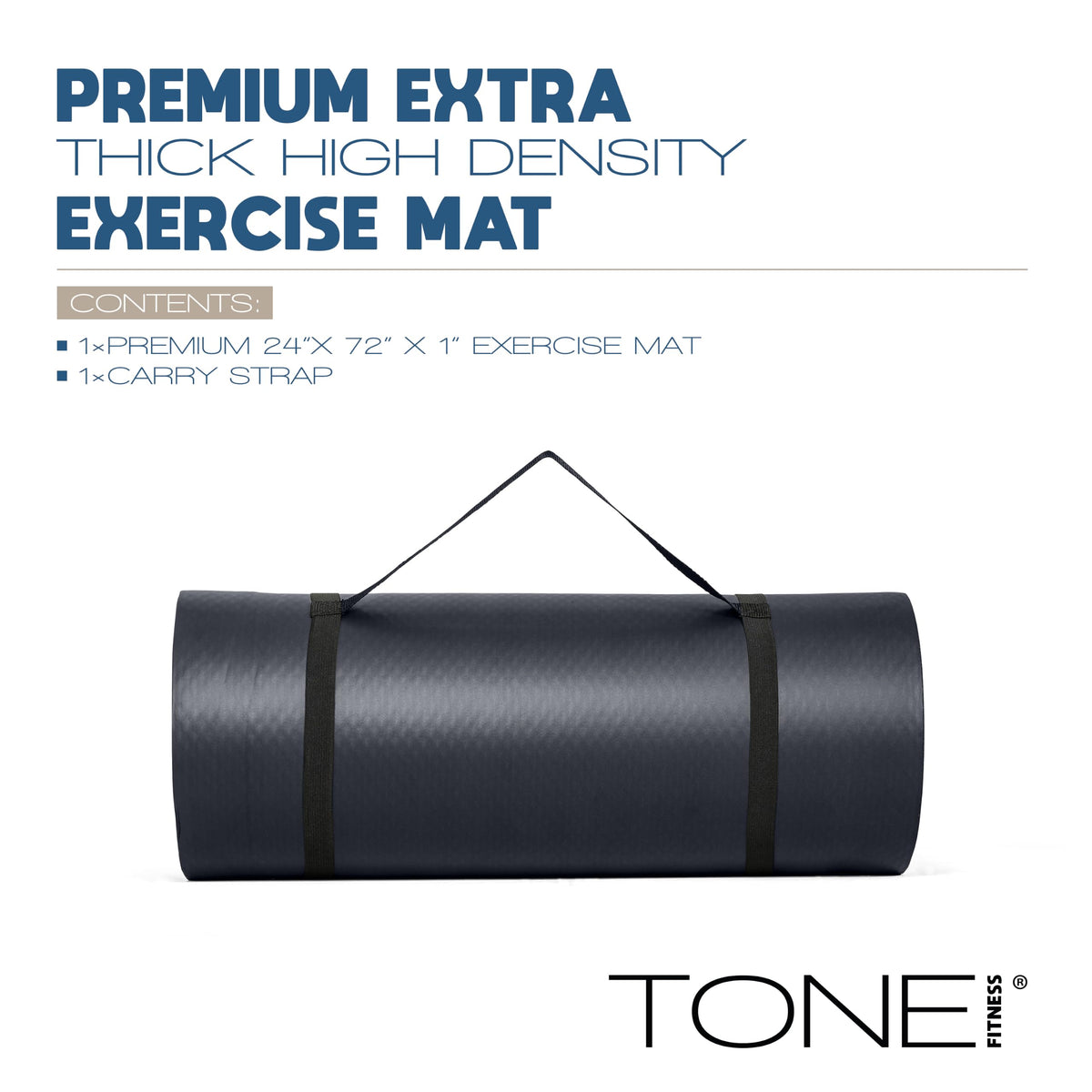1" Extra Thick Yoga Mat (Diamond / Black)