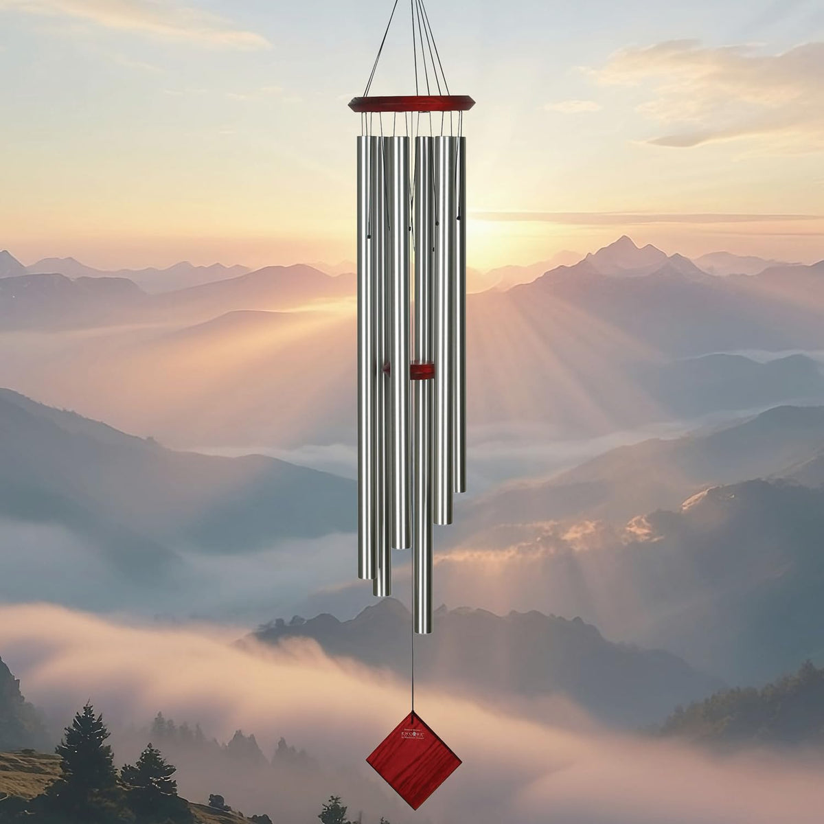 Neptune Wind Chime for Outside 54" Large Silver (54" Silver)