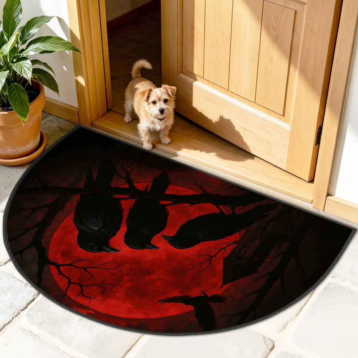 Halloween Semicircular Entrance Door Mat 24" x 36" (#33 / 2' x 3' (Semicircular))