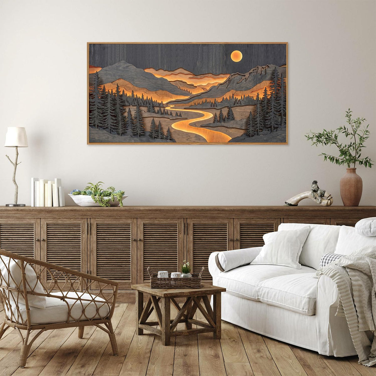 Dark Mountain Framed Canvas Wall Art (Dark Mountain / 40"L x 20"W)