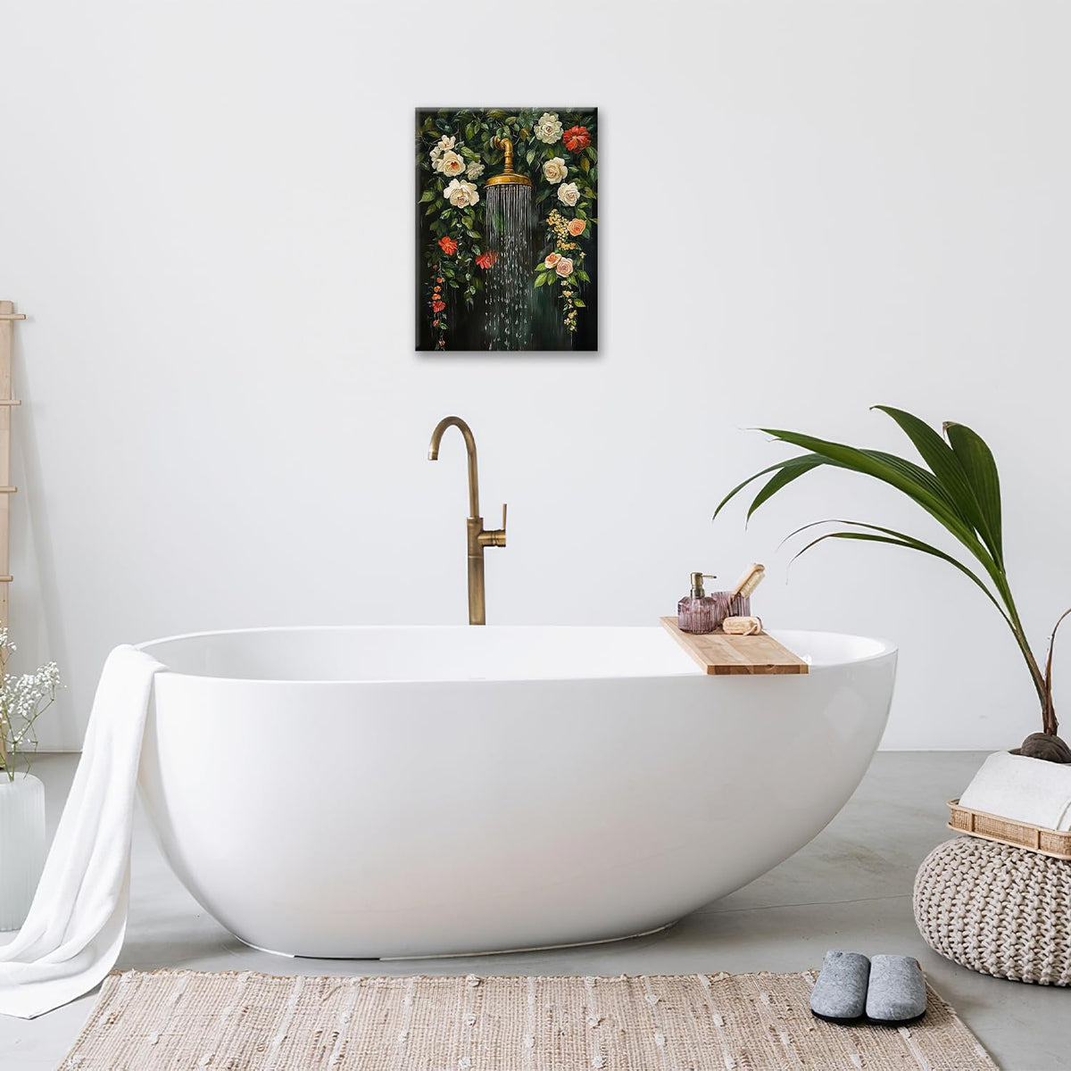 Floral Shower Wall Art (Shower Head / 20L" x 24W")