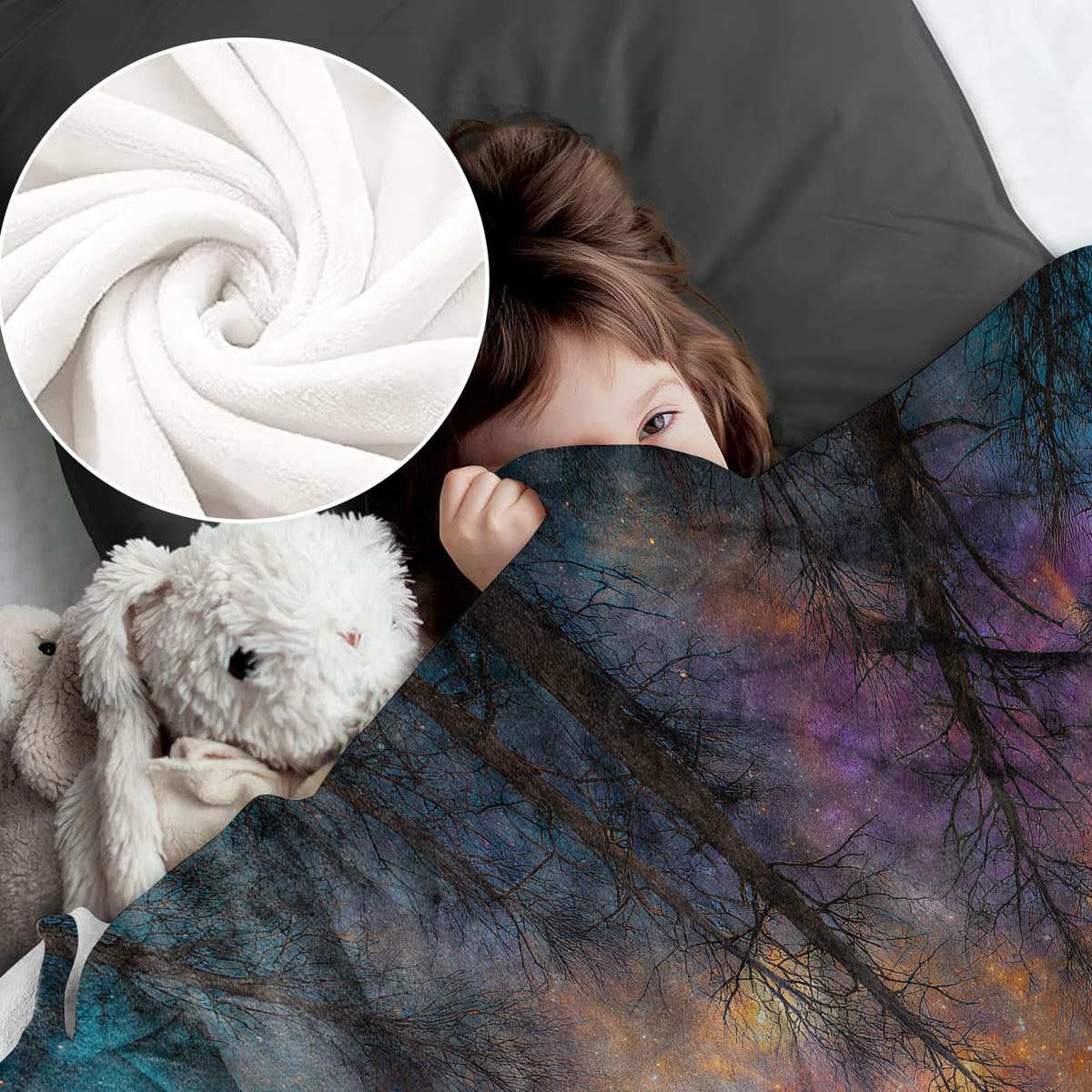 Colorful Forest Blanket for Dark Art Lovers (80x60 Inch / Forest)