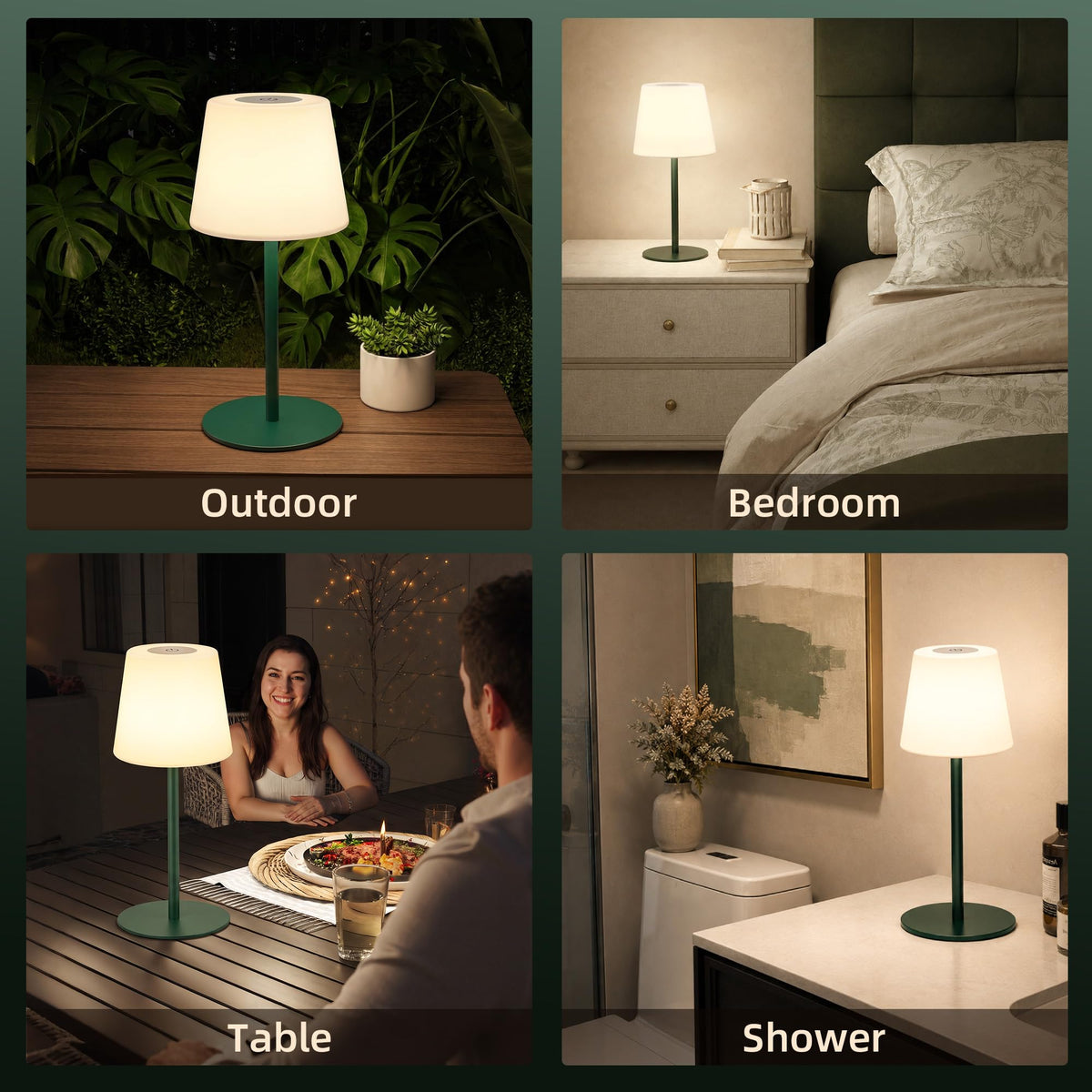 IP65 Waterproof Shower Lamp (Green / 1 Pack)