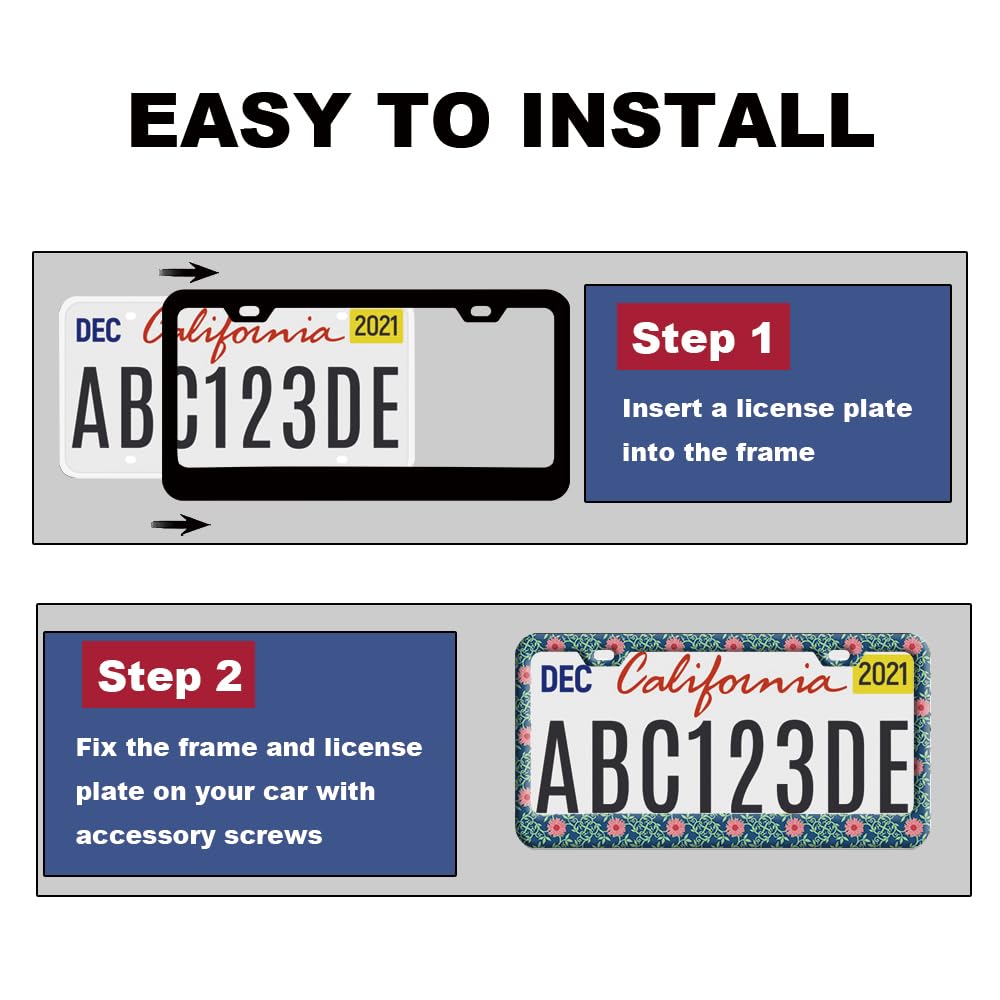 Brown Cheetah Leopard License Plate Frame for Women 1Pc Car Tag (for animal- cheetah / 1 pack)