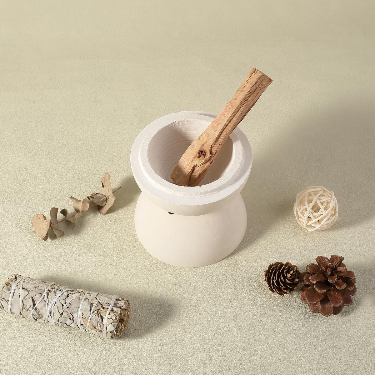 Marble Incense Burner (Sphere-beige)
