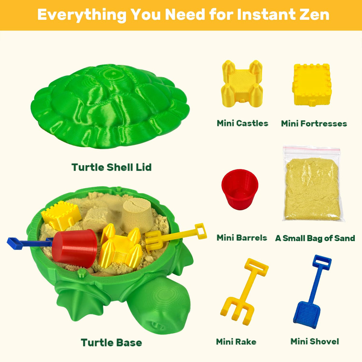 Mini Turtle Sandbox Zen Garden for Desk
