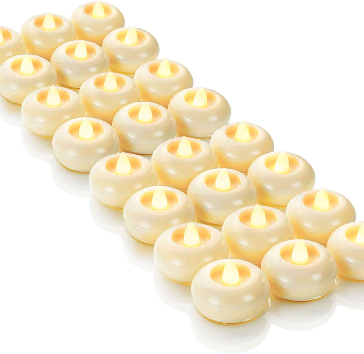 24 Pack 2” Flameless Led Floating Candles (Ivory, 24Pack)