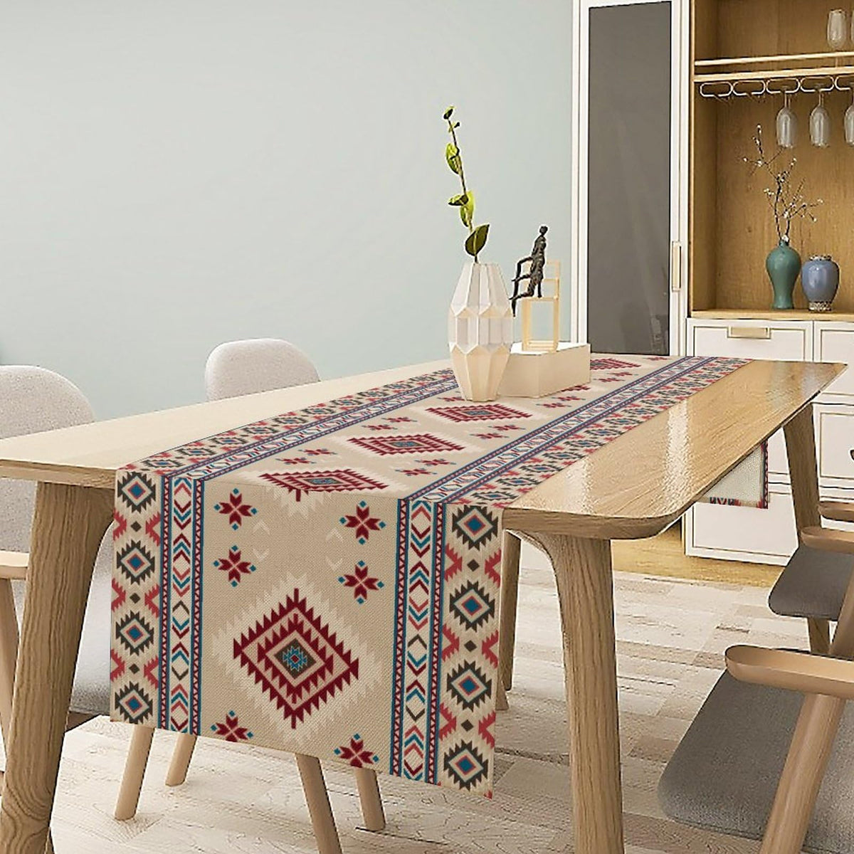 Rustic Ethnic African Table Runner Vintage Tribal Aztec Southwestern Native American Runner for Kitchen Table Dining Room Coffe 13x36 inch (13x36inch / Aztec 13)