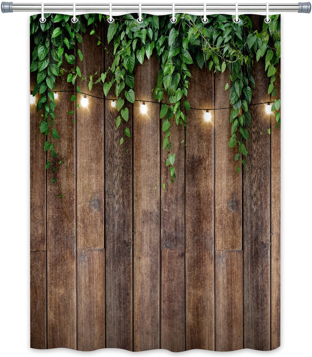 Rustic Outdoor Wall Shower Curtain (Brown-01 / 36"W x 72"L (Pack of 1))