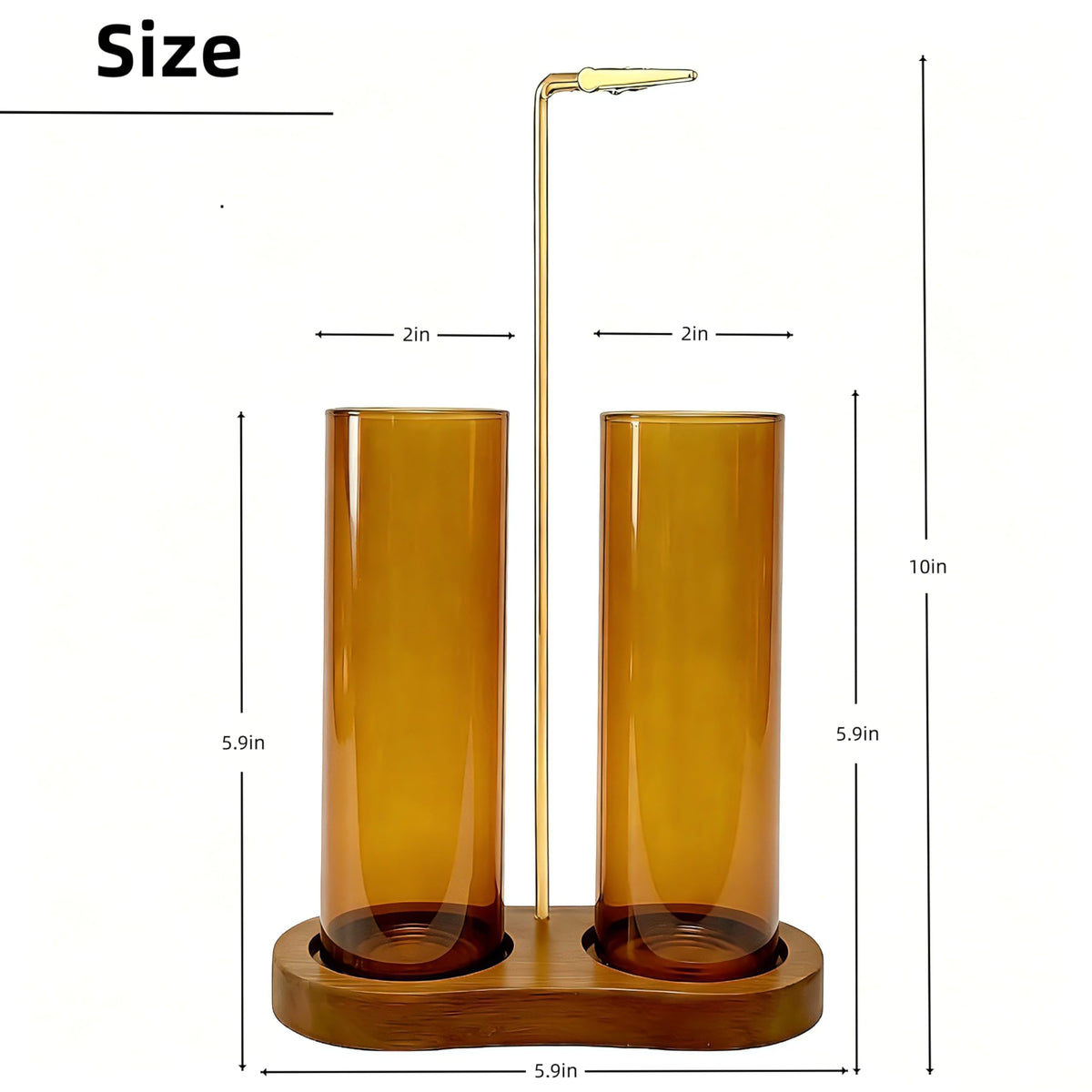 Amber Glass Incense Holder (Amber)