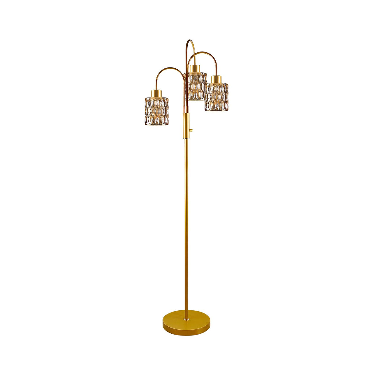 Amber Glass Floor Lamp 3 (Amber Cylinder-Gold)