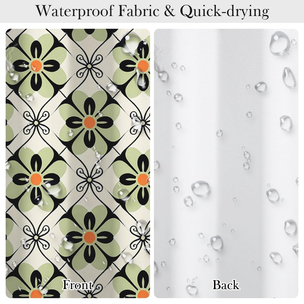 Retro Floral Shower Curtain 72x72 Inch (Fresh Flowers / 72"W x 72"L (Pack of 1))