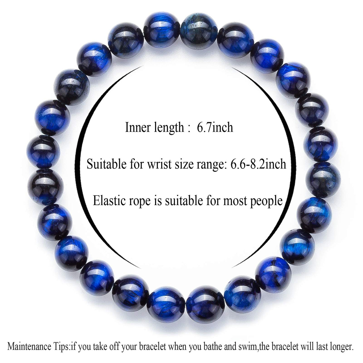 Men Women 8mm Natural Stone Lava Rock Diffuser Bracelet (Set 5)