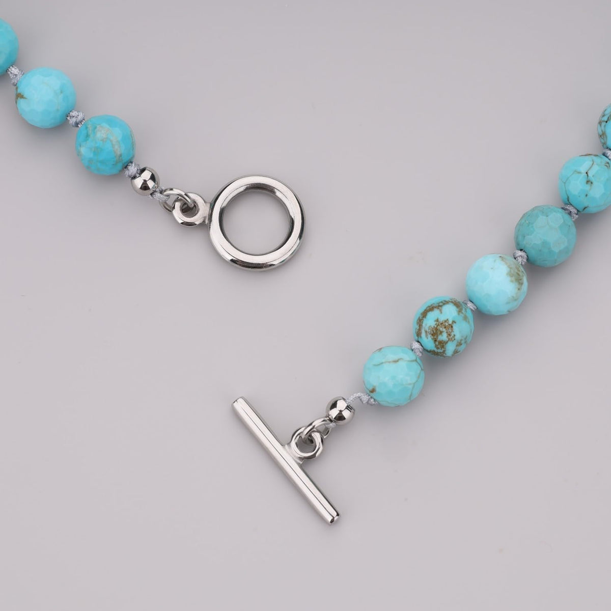 Blue Turquoise Beaded Necklace for Men (Turquoise / 24")