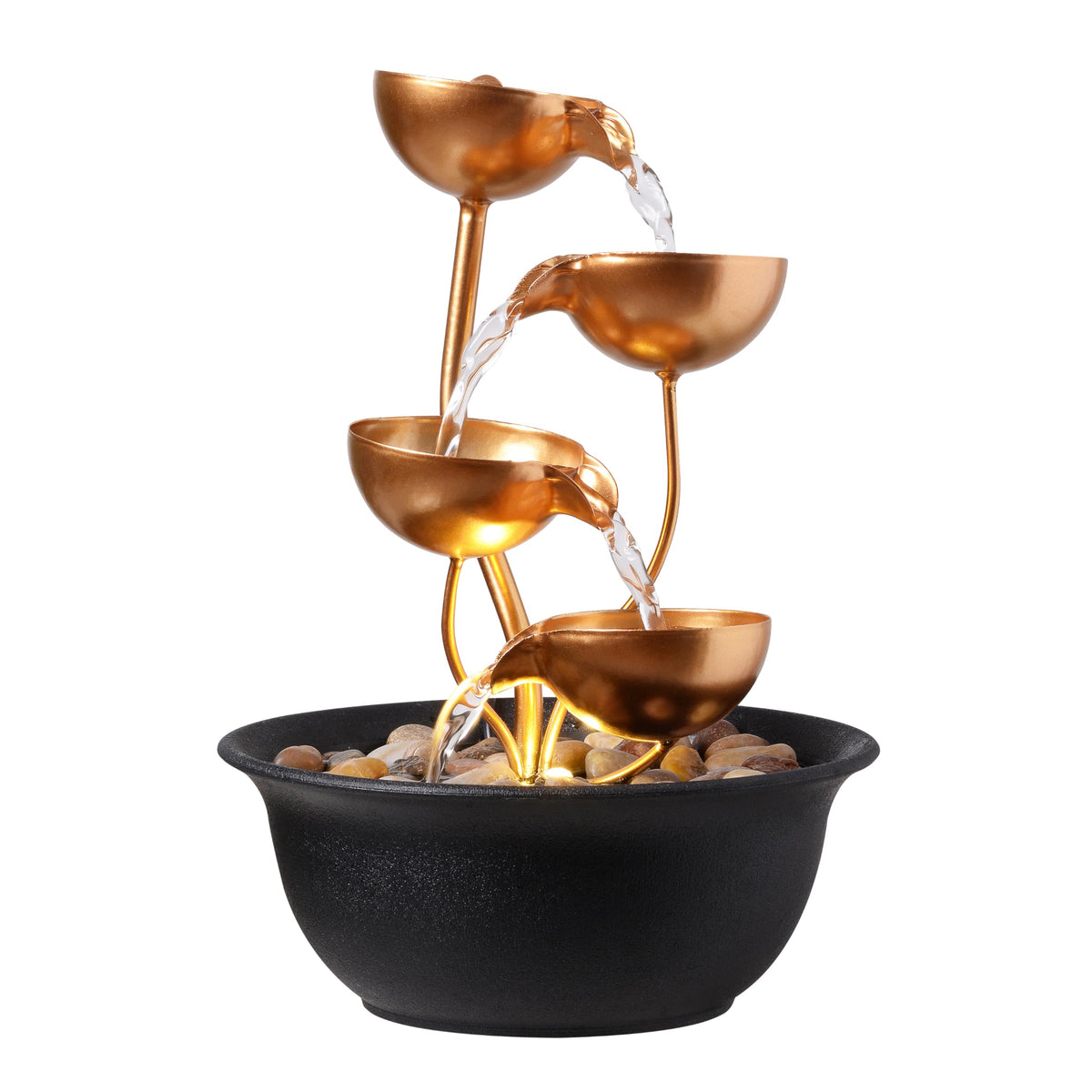 Tabletop Fountain Metal 4 (Gold 4-tier / 9.8 inch)