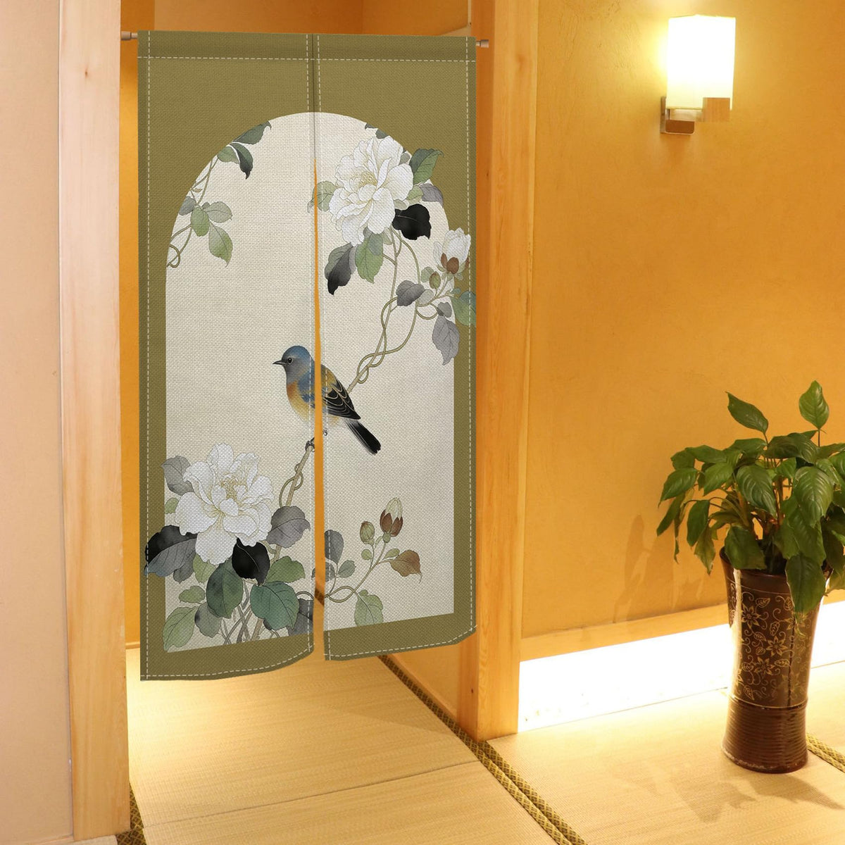 Japanese Noren Doorway Curtain (Green)