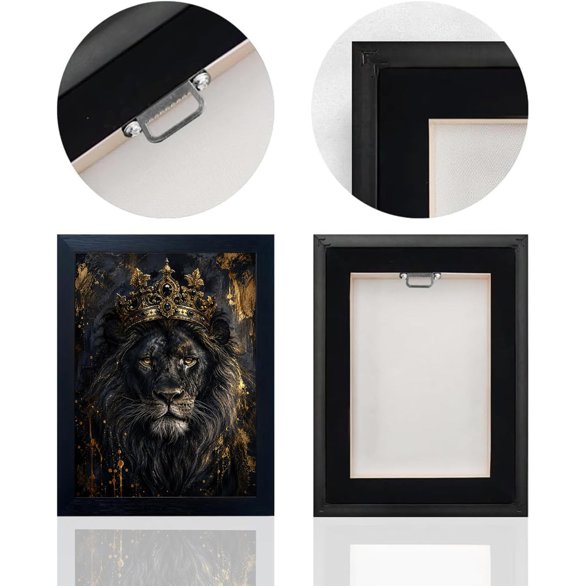 Crowned Lion Decor Wall Art (Wall Art Framed 27 / 20"L x 16"W)