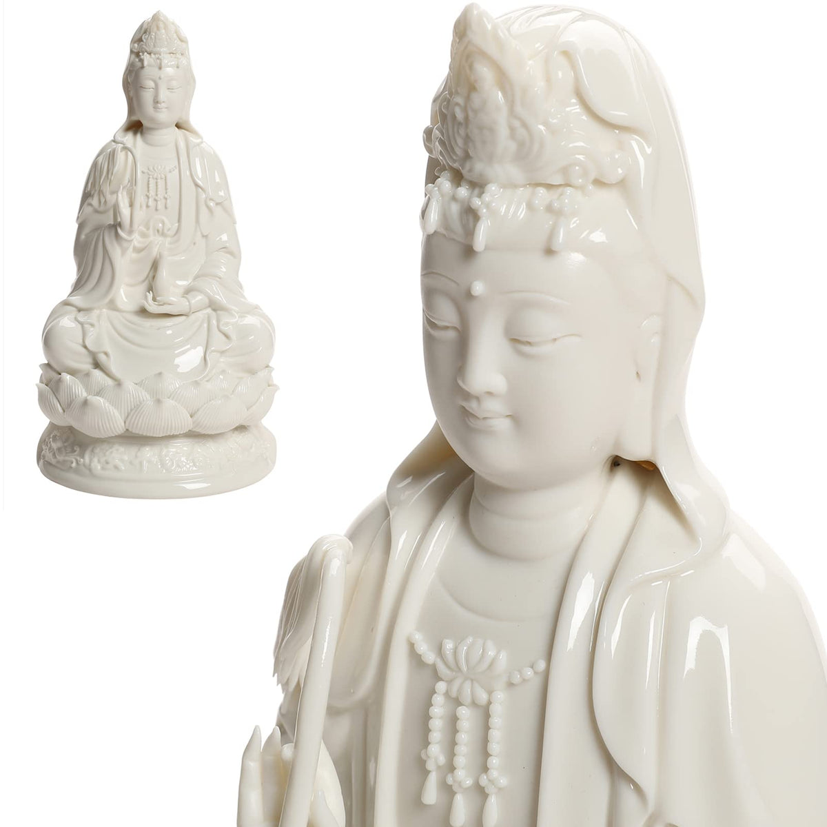 Porcelain Guan Yin Statue (White / Small)