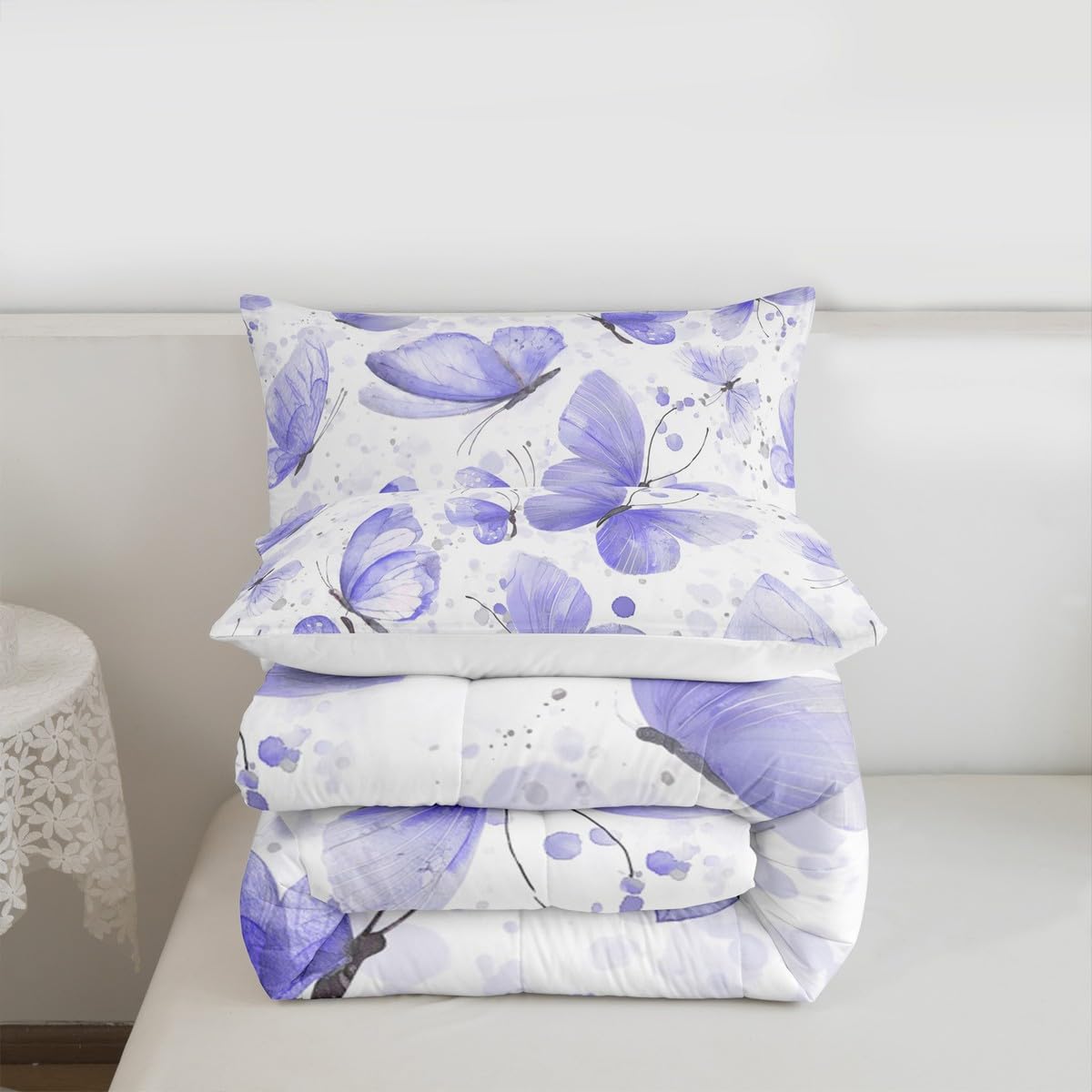 Girls Butterfly Bedding Set Toddler Size 3 Pcs for Boys Girls (Multi 814 / Toddler)