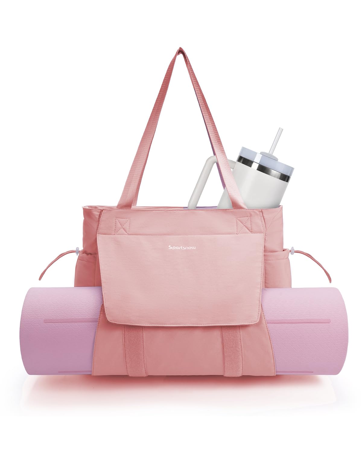 Yoga Mat Bag Waterproof Tote Gym Bag Mat Carrier W (Lotus Root Pink)