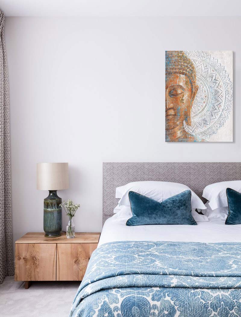 Gold Buddha Canvas Wall Art (24"x32"x1 / Buddha with Mandala)