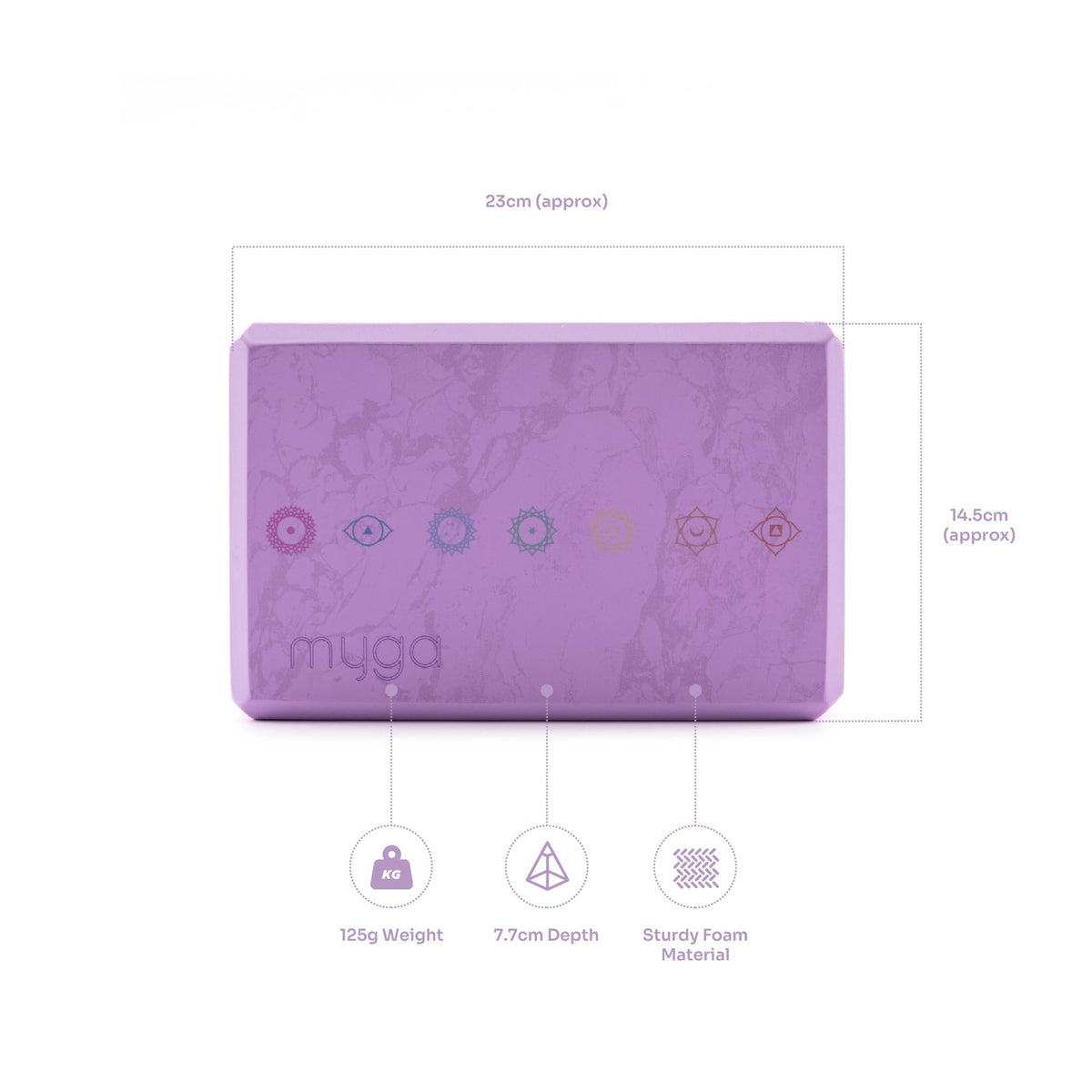 Yoga Block Lightweight EVA Foam Yoga Brick (Chakra / One Size)