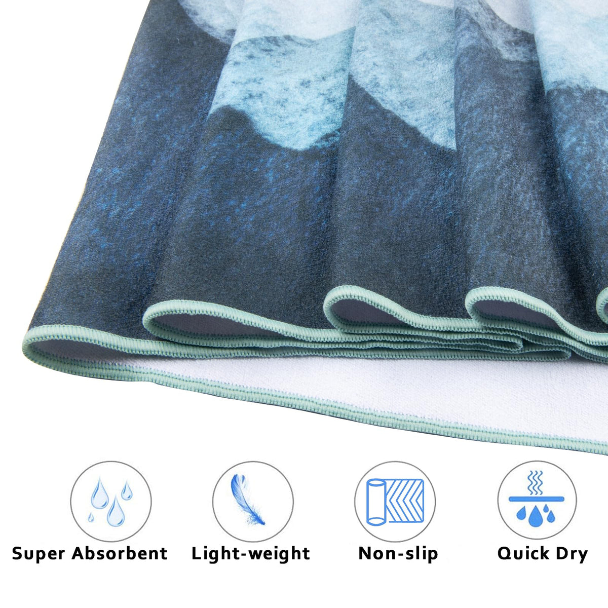Non Slip Hot Yoga Towel (Watercolor Mountain / 70"x26")