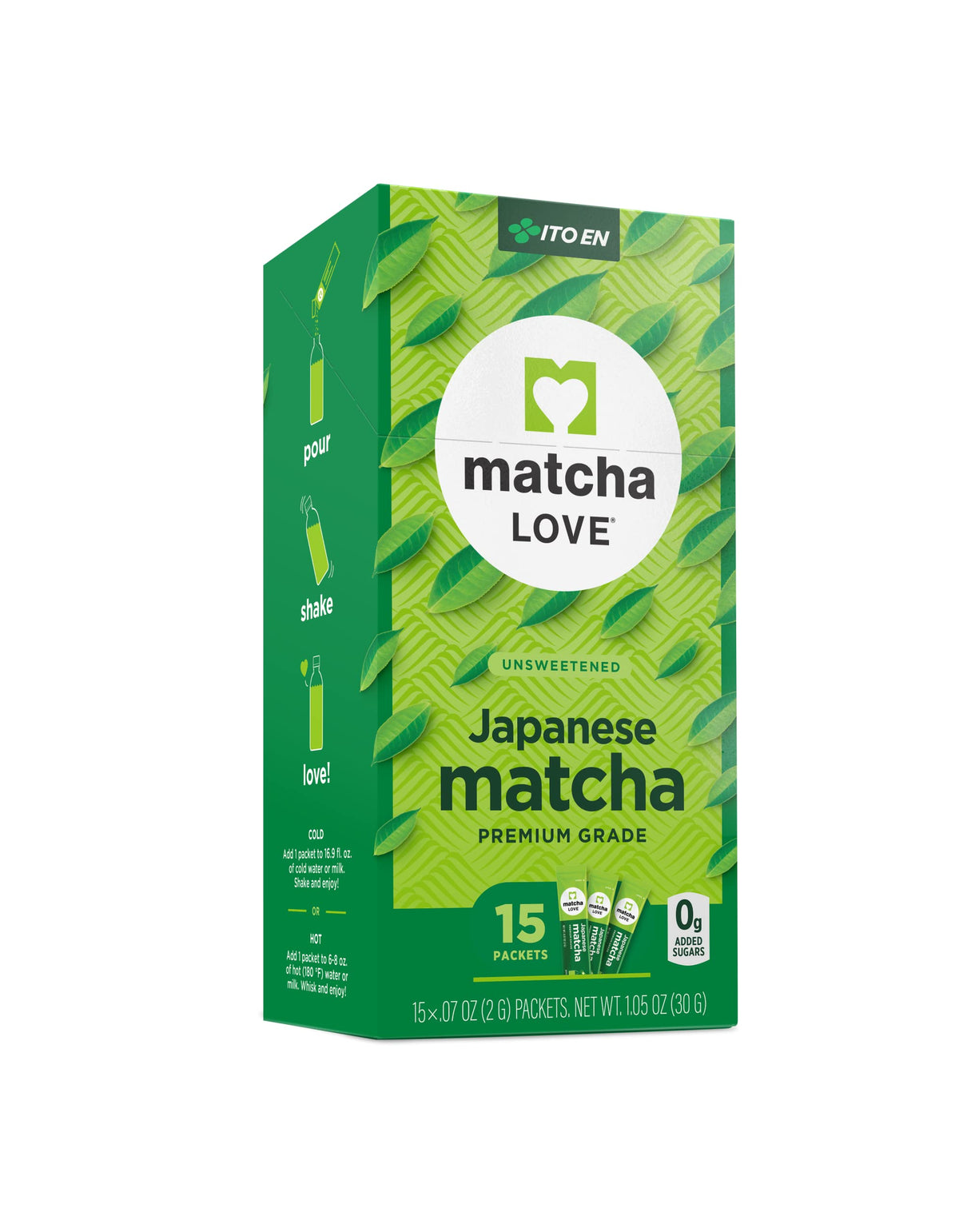 Japanese Matcha Unsweetened Green Tea Powder (0.07 Ounce (Pack of 15))