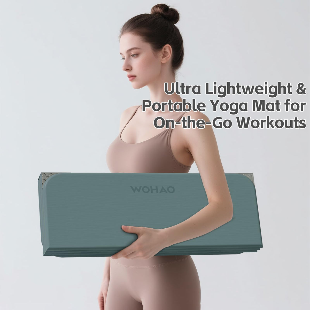 7 Fold Yoga Mat 70"x24" (Dark green+Dark Gray)